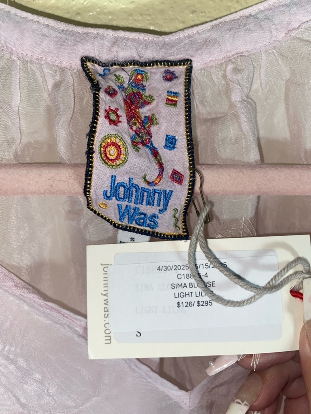 NWT Johnny Was White Embroidered Floral  Peasant Blouse, Size S - Picture 5 of 6